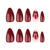 24 Pcs Red Press on Nails Almond Short Fake Nails