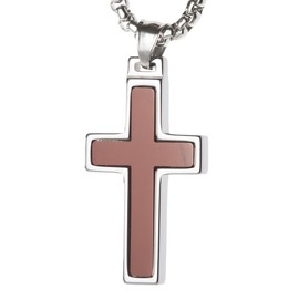 Unique GESTALT® Tungsten Cross Pendant with 4mm Surgical Stainless Steel Box Chain.
