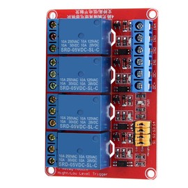 5V/12V/24V 4-Channel Relay Module, Optocoupler Relay Module Board High & Low Trigger for Arduino(5V)