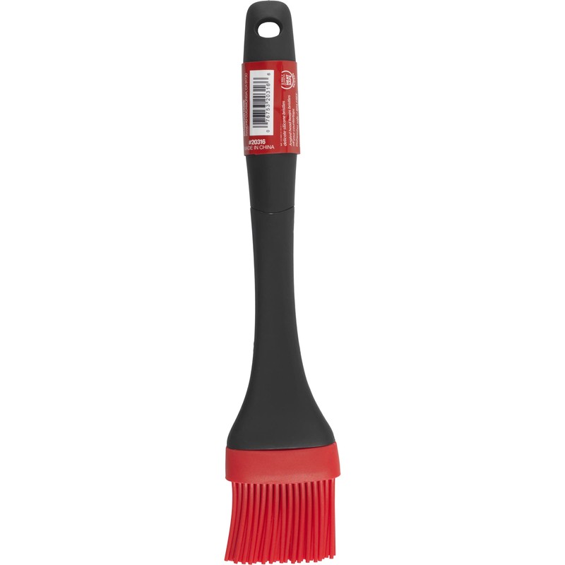 GoodCook Touch Silicone Basting Brush with Non-Slip Handle, Red/Black