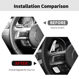 RT-TCZ Steering Wheel Shift Paddle Extended Shifter Trim Cover Decoration Interior Accessories for Ford Mustang 2015-2023,White