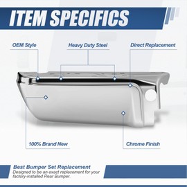 Auto Dynasty Rear Bumper End Cap Replacement Compatible with 2008-2016 Ford F-250 350 450 Super Duty, Non Park Assist Cutouts, Driver Left Side, FO1104122, Polished Chrome