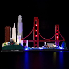 GEAMENT Upgraded Version LED Light Kit for Architecture Skyline Collection San Francisco Golden Gate Bridge - Compatible with 21043 (Building Set Not Included)