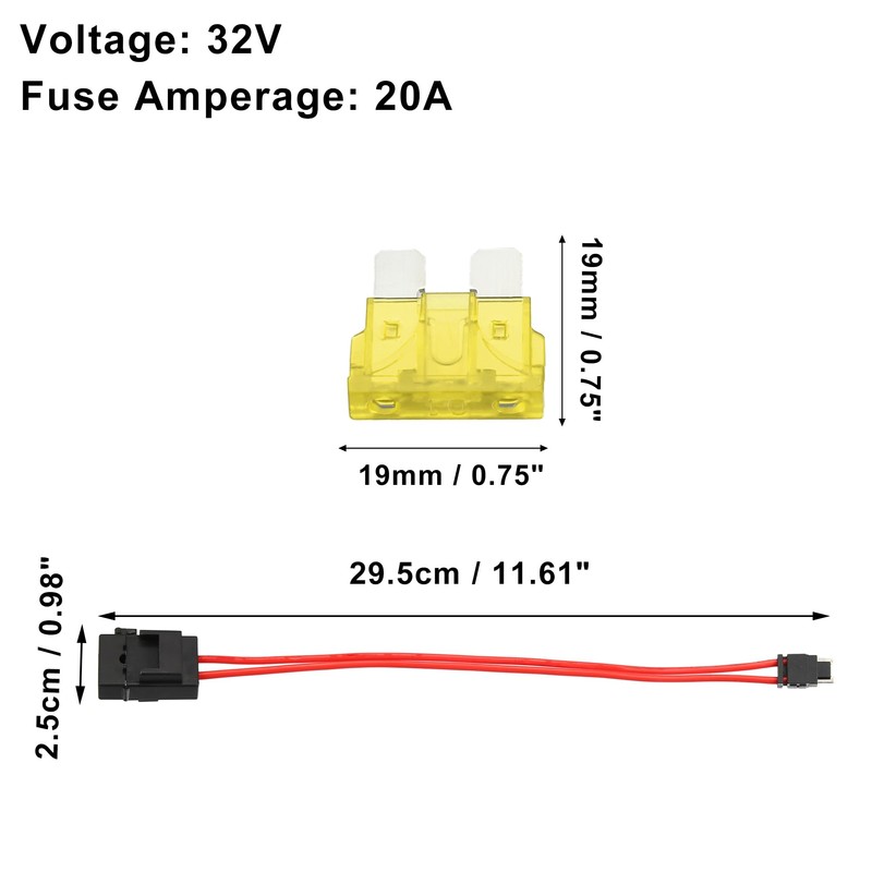 X AUTOHAUX 32V Low Profile Mini Fuse Adapter Kit with