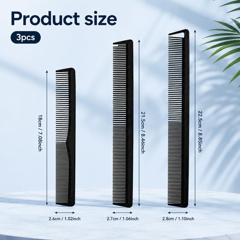 3 PCS Hair Cutting Combs, Professional Haircut Comb