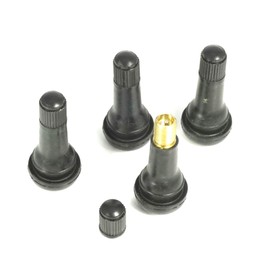 Set of 4 Snap-in Rubber Valves, TR 413 Tyre Valves, Rim Valves, 43 mm