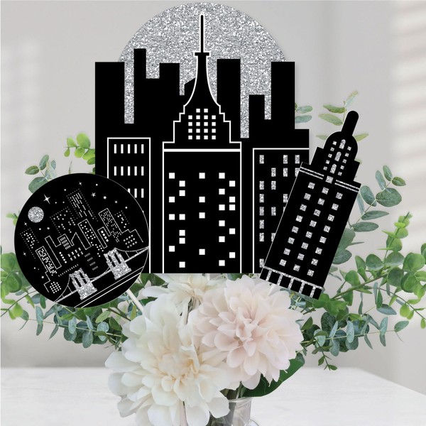 Big Dot of Happiness Nighttime City Skyline - New York