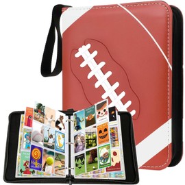 900 Pockets Trading Card Binder, Football Card Binder Album, Rugby Card Collector Album, PU Leather Card Collector Folder for MTG, Game Cards, Sports Cards (Football)