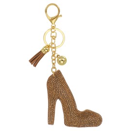 PATIKIL Rhinestone Keychain, Bling Keychain Accessories Crystal Key Chain for Women Purse Charm Bag Charm for Keys Handbags Decor, Khaki