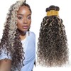 QEUOPE Ombre Brown Kinkycurly Bundles Human Hair P4613 Highlight Honey