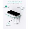 Wall Outlet Extender with Shelf and Night Light, Surge Protector,