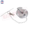 HQS 2x Chrome Lever Style Locking Fuel Cap 4" For