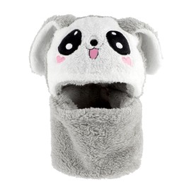 MK MATT KEELY 2 in 1 Kids Hat Hooded Scarf Set Boys Girls Cartoon Rabbit Winter Plush Hoodie Earflap Beanie for Baby Toddlers,Grey,5-8 Years