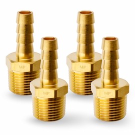 MAACFLOW MAACFLOW Brass 3/8" Male NPT to 5/16" Hose ID Barb Barbed Hose Fitting Adaptor Connector (Pack of 4)