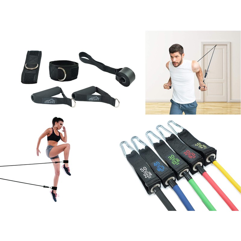 KOBONA Exercise Resistance Bands Set - 5 Workout Bands Stackable