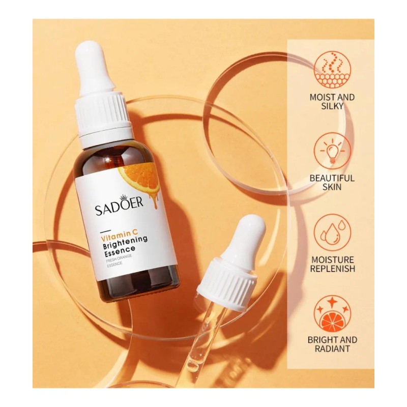 Sérum vitamina C + ácido hialurónico, hidratante y antiarrugas día/noche