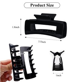 4 PCS Hair Claw Clips, Square Hair Clips for Women Girls,Claw Hair Clips for Thick Hair, Medium Non-slip Claw Hair Clips, Hair Clips for Non-slip Hair Clip Rectangular Jaw Clips Gifts for Women