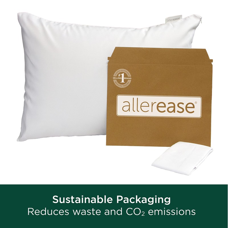 Allerease Cotton Fresh Zippered Allergy Defense Odor Neutralizing Pillow Protector-
