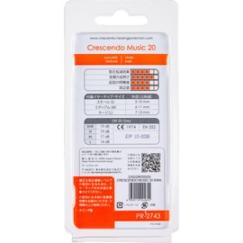 CRESCENDO Ear Plugs for Music Listening Live Ear Protectors Music 20 S/M/L Natural Sound and Breathability with Small Size Eartips for Japanese Ears