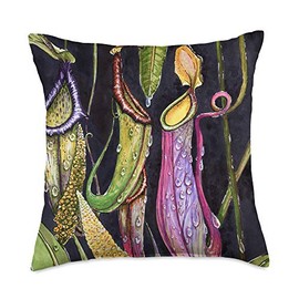 Carnivorous Plants Throw Pillow