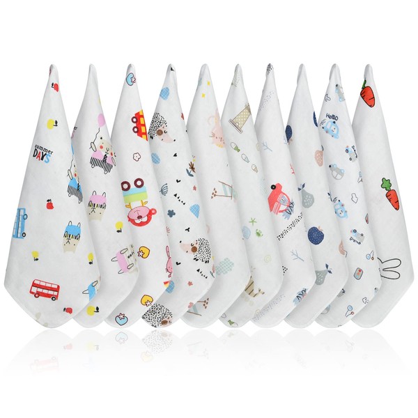 Vicloon Aolso Baby Muslin Wash Cloth, Pack of 10 Organic