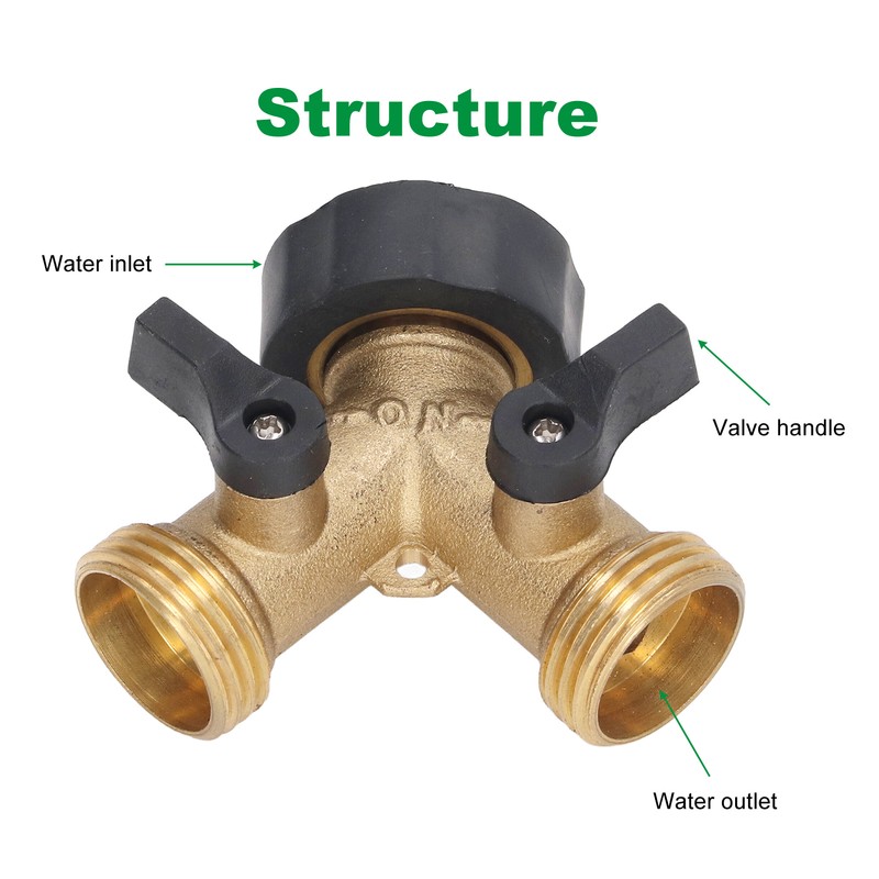 2 Way Ball Valve Durable Brass Plastic Valve Switch 3/4in