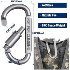 6 Piezas Mosquetón de Escalada de Aluminio, Llavero de Mosquetons Mosquetones de Bloqueo Multifuncionales, con Bloqueo de Tornillo, para Cuerdas para Cuerdas, Escalada en Roca, Montañismo