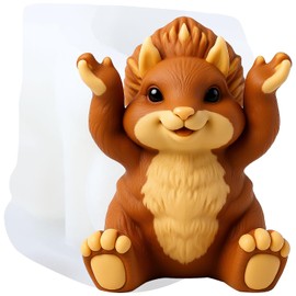 GLITZXFH Squirrel Candle Mold Squirrel Candle Resin Casting Silicone Molds for Candles Making Aromatherapy Candles Wax Polymer Clay Home Decoration