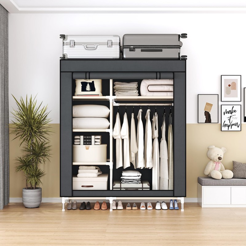 ArluKin Portable Wardrobe Closet Durable and Easy to Assemble Heavy