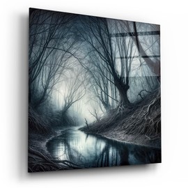 Epic Art 'Haunted Forest' by Rey Klimt Acrylic Glass Wall Art, 12" x 12"