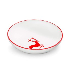 GMUNDNER KERAMIK Bowl Large Capacity 0.2 Litres Ruby Red Deer Crockery Handmade in Austria