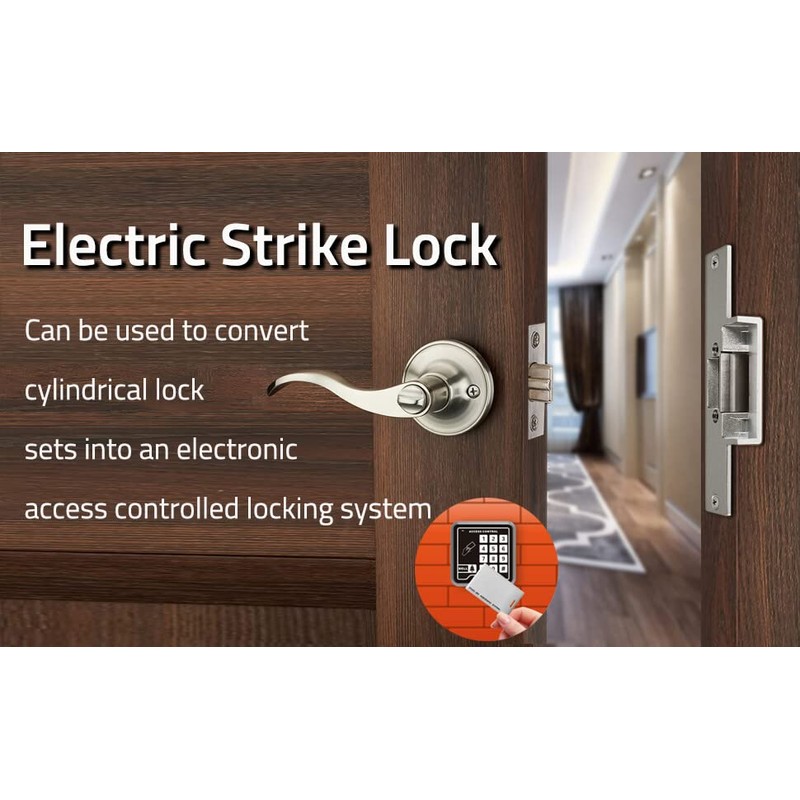 YUHANUS Electric Strike Door Lock Fail-Secure NO Mode 12V DC