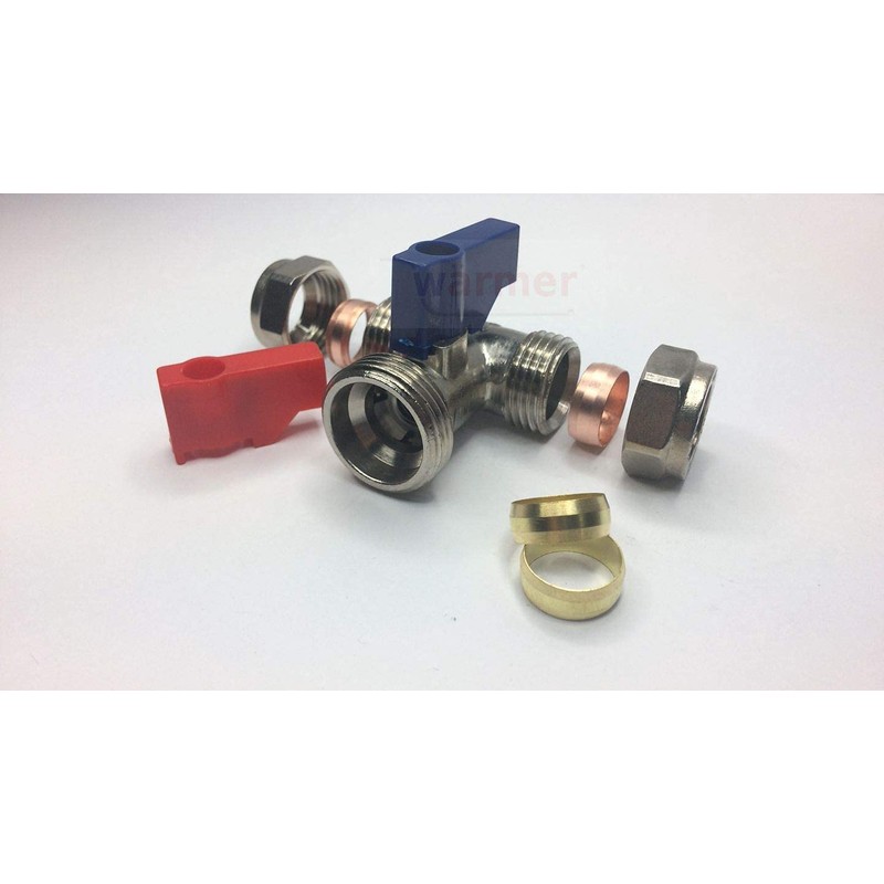 Washing Machine Tap Tee 15mm x 3/4" BSP. +2 Extra
