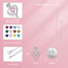 Birthstone Necklace Rose Flower Love Heart Present for Women S925