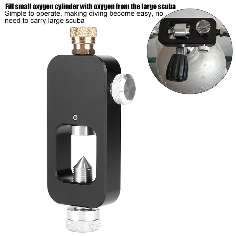 Portable Aluminium Alloy Scuba Tank Refill Adapter for Oxygen Cylinder