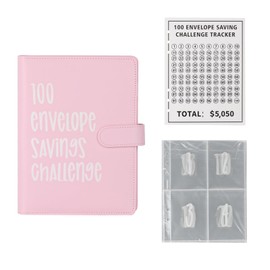 Budget Planner Challenges, 100 Envelope Challenge Binder, Money Saving Challenge with 100 Saving Challenges & 25 Inner Pages, A5 Leather Budget Binder, Buget Planner, Saving Challenge for Budget