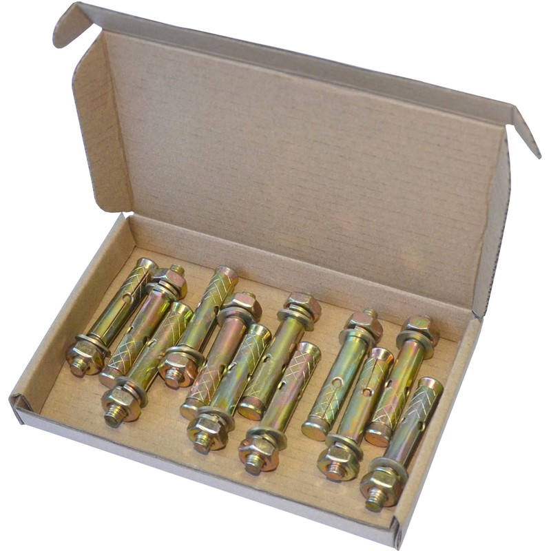 12 PCS M8*60mm Expansion Bolts,Hex Bolt Sleeve,Concrete Anchor (M8*60mm, 12)