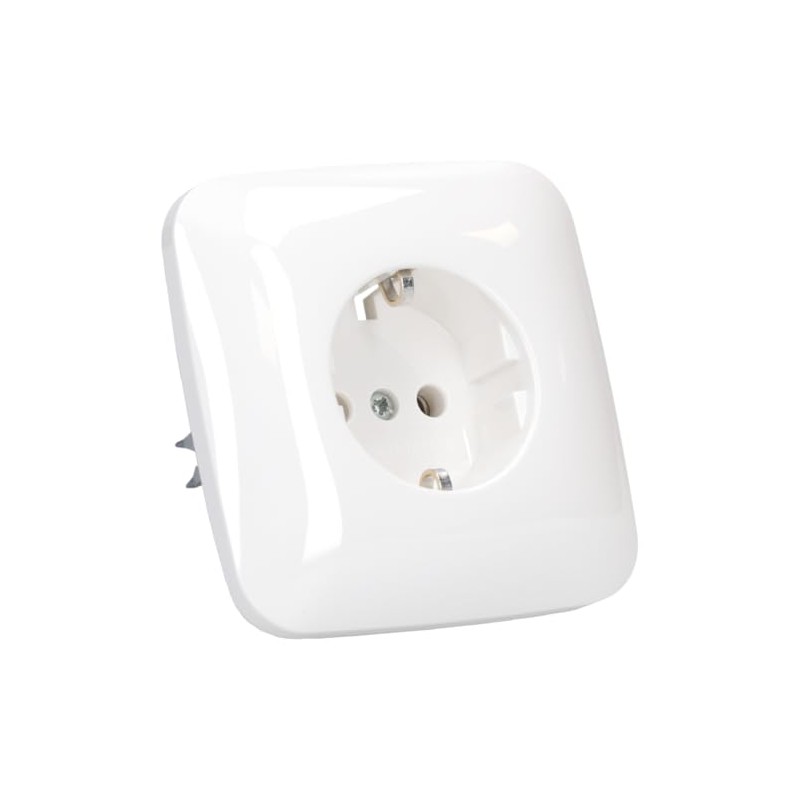 Busch-Jaeger 20EUJ-214 SCHUKO socket-outlet, full cover plate, alpine white, Reflex