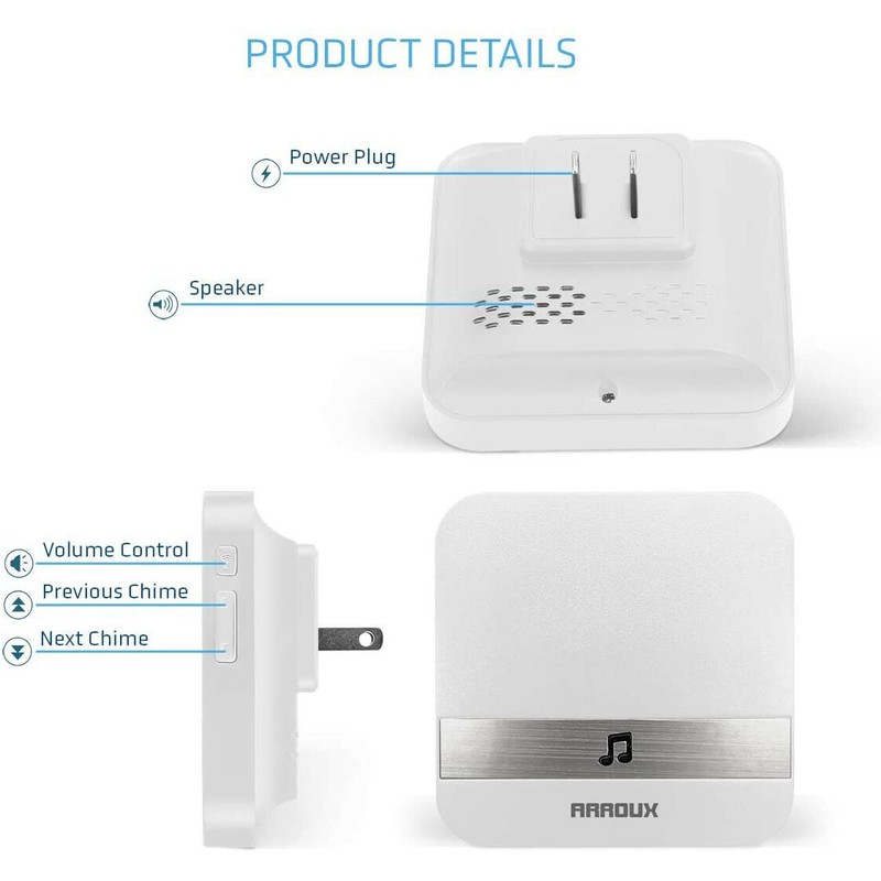 Vettora Arroux Wireless Doorbell Chime Plug & Play 250m (800ft)