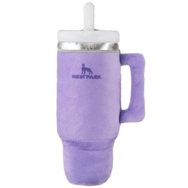 Nestpark Tumbler Cup Funny Dog Toy - Parody Plush Squeaky Crinkle Dog Toy (Orchid Purple)