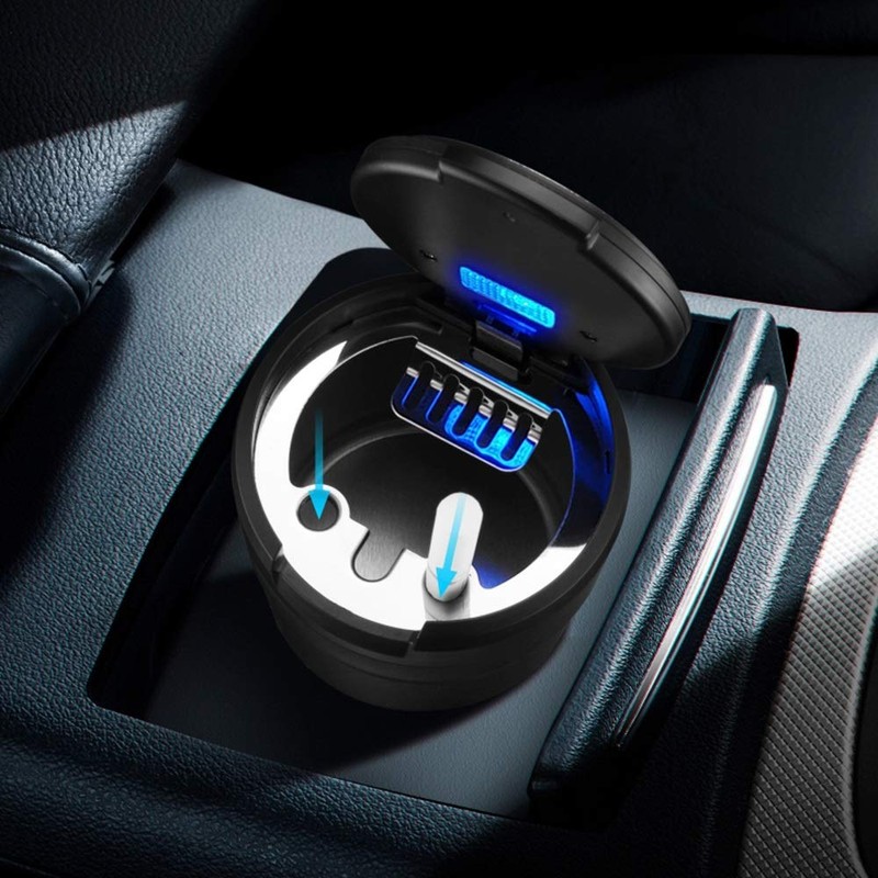 jingfei Portable Ashtray with LED Light Cup Holder Ash for