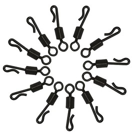 Pack of 35 Fishing Rolling Swivels, Q-Shaped Carp Fishing Swivels, Snap Connectors, Lightweight Portable Fishing Clamp Tackle Accessories