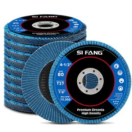 SI FANG 10 Pack Grinding Discs 115 x 22.2mm Zirconia Abrasive Angle Grinder Flap Discs Set, 40 60 80 120 Grit Assorted 4 1/2 inch Sanding Discs for Polishing Grinding Metal Wood Stainless Steel