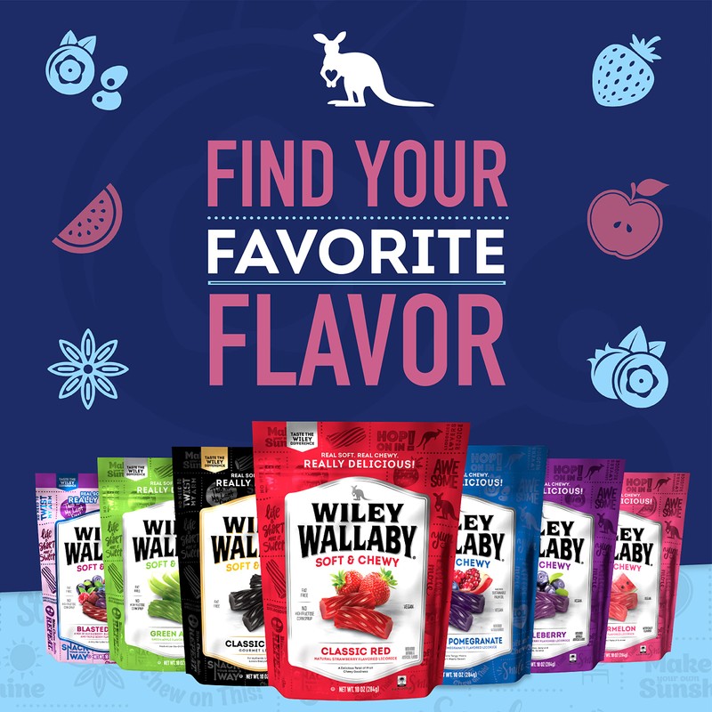Wiley Wallaby Licorice 10 Ounce Classic Gourmet Soft & Chewy
