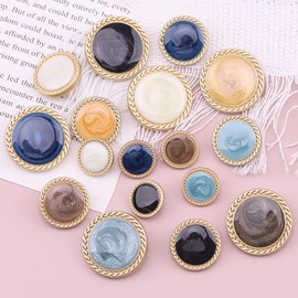 10 PCS Vintage Gold Women's Buttons for Clothing Decoration Metal Coat Button DIY Sewing Craft Accessories