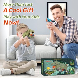 Dinosaur Toys Gun with Foam Bullets & Foam Balls for Kids 5-7, Shooting Games Soft Bullet Gun for Boys 8-12, Toy Foam Blasters Guns for Nerf Guns, Cool Birthday Gift Idea, Parties or Christmas, T-Rex