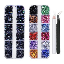 Nail Art Rhinestone Set – 4320 Pieces, 3 Colors, 12 Styles – Multi-Size Flatback Acrylic Gems in Organizer Box – Ideal for Manicure, Crafts, and DIY Decoration Projects