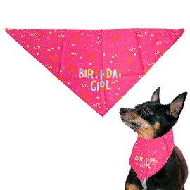 Tabanzhe Dog Birthday Bandana-Triangle Dog Scarf Birthday Girl Bandana for Small Medium Dogs Cats Pets Birthday Party Decorations Supplies(Pink)