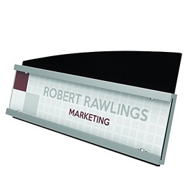 Deflecto Interior Image Nameplate Sign Holder, Silver and Black, 8-1/2” x 2” (89105)