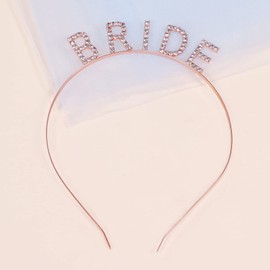 Bride Headband Hen Party, Rhinestone Bride to Be Headband Hen Do Tiara Hen Party Accessories, Bridal Shower, Rose Gold